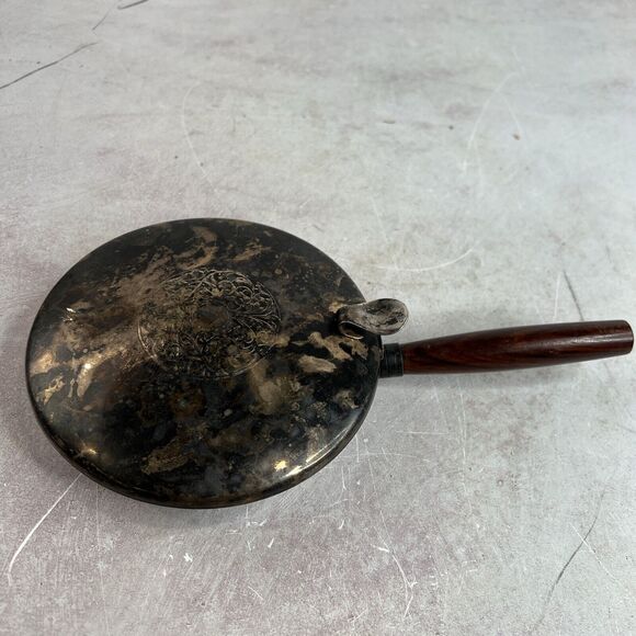 Vtg Italy Silent Butler Crumb Catcher Ash Tray Wood Handle El De Uberti - Picture 3 of 9